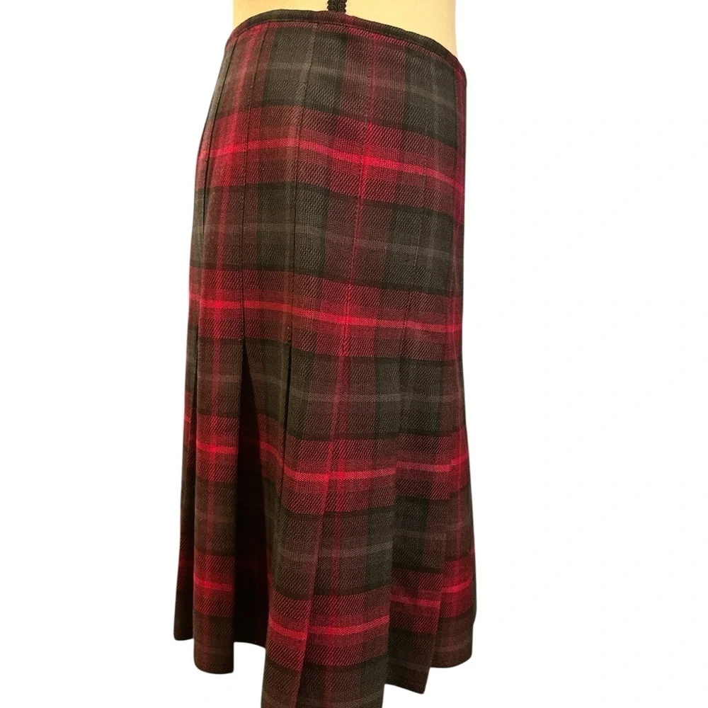 Bianca Nygard Tartan A-Line Skirt - Black Red and Green